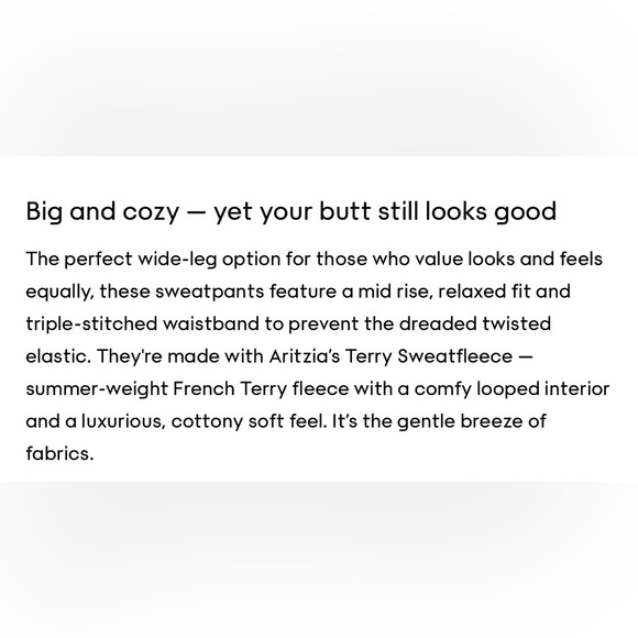 Aritzia Terry Sweatflece Boyfriend Wide Sweatpant - Picture 6 of 12